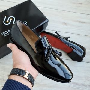 Flecos Black Men's Genuine Leather Loafer - Leather Sole